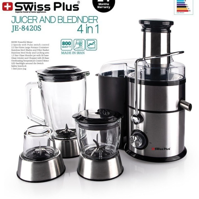 آبمیوه گیری 4 کاره سوییس پلاس je8420s